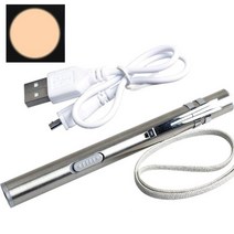 휴대용 USB 충전 LED 손전등 방수 토치 라이트 학생을 위한 스테인레스 스틸 진단 펜 조명 의사를 검사, [02] Yellow
