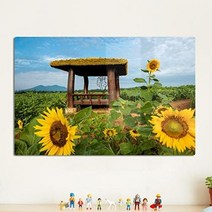 기타 바보사랑[꾸밈]폼아크릴액자58CmX38Cm_원두막과해바라기, 상세 설명 참조