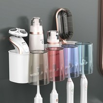 (한정세일)욕실 칫솔 면도기 꽂이 양치컵 걸이 욕실선반 세트, (4구)
