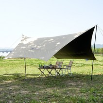 캠스존 헥사 캠핑타프 블랙코팅 그늘막 비치 피크닉 440cm 530cm, 샌드