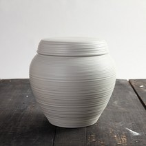 고백자 골 항아리 단지 3.5kg 소금단지 현관 소금항아리