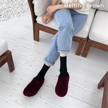 셀러허브 패션 [멜팅브라운] 여성 데일리 논슬립 슬리퍼 양털 블로퍼