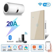 EU/UK 20A 와이파이 보일러 스마트 스위치 음성 원격 제어 터치 패널 타이머 온수기 알렉사 구글 지원, gold 118_100-240 | Wifi