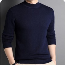 남자 남성 반목폴라 니트 얇은 가을 긴팔 반폴라 터들넥 니트 티셔츠