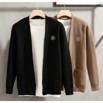Momolatti 남성 베이직 가디건 스웨터 주머니가 있는