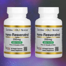 캘리포니아골드뉴트리션 트랜스 레스베라트롤 이탈리아산 원료 200mg 베지캡슐 60정 2통
