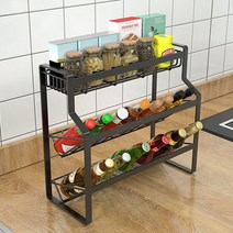 아그노 3단 소스 양념통 정리 철제 선반, 화이트