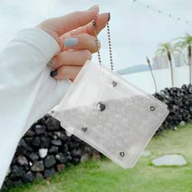 달자샵 PVC 투명 똑딱이 카드홀더 다용도 소품보관 세로형 포켓 케이스