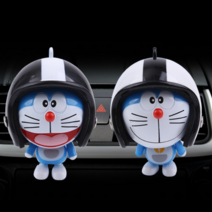 도라에몽 피규어 캐릭터 고급 명품 벤츠 BMW 송풍구 차량용 향수 디퓨저 방향제, 화이트&블랙 도라에몽(2개1set)