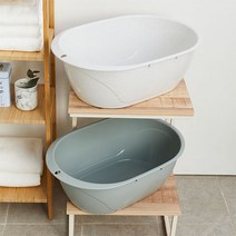 올유리빙 타원대야 수납바구니 대형, 파스텔그린, 2개