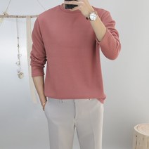 로코비전 마리 라운드 남자 니트 빅사이즈 골지 티셔츠