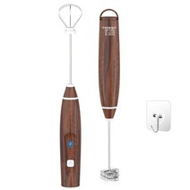 미니 휴대용 전기 우유 거품기 믹서 계란 교반기 커피 초콜릿 블렌더 주방용 도구, 04 dark wood