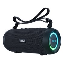 mifa A90 캠핑용 블루투스 스피커 IPX8 방수 LED 무드등 60W, 검은 색