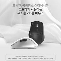 고요하게 사용하는 무소음 2버튼 마우스 무선마우스(화이트 블랙), 블랙