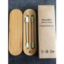 면봉 수정 메이크업 클렌징 긴면봉 두피 스켈링 솜방망이Bioddegradab 목화 싹 대나무 귀 면봉 재사용 가능, 04 Model 5 bamboo stick