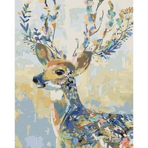 컬러풀 꽃사슴 (캔버스) 명화그리기 40x50, 단품