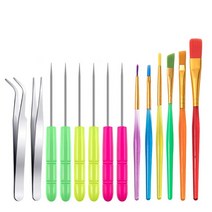 14Pcs DIY 점토 조각 도구 세트 도자기 키트 네일 아트 펜 브러쉬 공예 점, [01] 14 pcs set