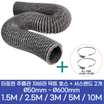 알류미늄(AL 은박) 후렉시블 덕트 호스 + 서스밴드 2개 직경 50mm ~ 500mm 타포린 pvc 후드 자바라 닥트호스 주름관 덕트자재 부속 화장실 욕실팬 알루미늄 닥트 호스, 2.5M, 타포린(천), 75mm(3인치)+서스밴드 2개