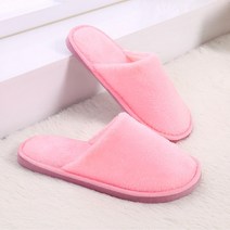 더자카 심플컬러 극세사 실내화, 핑크