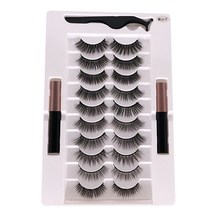 자석속눈썹 자석속눈썹마그네틱 속눈썹 초간단속눈썹 10 쌍 자기 도매 메이크업 세트 자연 가느다란 세트 글루 프리 자기 자석 인조 새로운 상자, 믹스-7