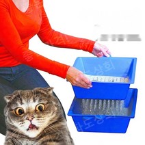 삽 없는 고양이 화장실 망형 모래 상자 거름망 편한 고양이 응가 치우기