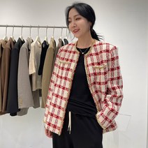 긴소매 상의 WIDELIA 가을 상패 디자인감각 체크 스윗 코트 여성 2587546309