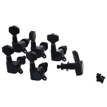6pcs 봉인 된 기타 문자열 튜닝 못 튜너 기계 헤드 6r, 하나, 검은 색