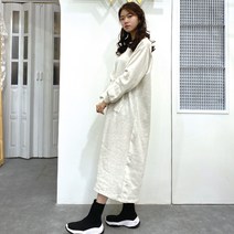 [세인트이브] ABL03 얇은기모 앞주머니 보드라운 롱원피스