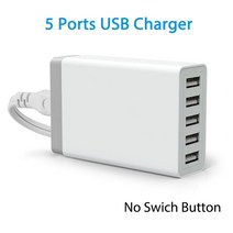 10 USB 포트 충전 스테이션 도킹 케이블 50W 미국 AU EU 영국 KR 플매트 카펫 러그 아이폰 호환 ipad 호환, 06 5 USB White_01 EU Plug