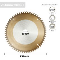 CMCP 254mm 절단 도구 원형 톱날 디스크 60 TCT 티타늄 코팅 목재 카바이드, 03 TiCN Coated