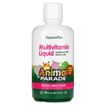NaturesPlus (네이처스 플러스) Source of Life Animal Parade Liquid 어린이 종합 비타민 열대 베리 900ml(30fl oz), 30 액상 온스