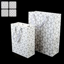 socean 은은한 은색 펄 선물 포장 손잡이 고급 종이 가방 넓은 끈 봉투 그립 쇼핑백 고급 반짝이 봉지 패킹 페이퍼, 중 - 체크