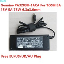 직류전원장치 PA3283U-1ACA 15V 5A 75W 6.3x3.0mm AC 어댑터 도시바 K30 K31 J70 ADP-60RH 노트북 전원 공, 한개옵션0