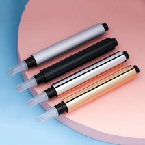 실리콘립브러쉬 안지워지는립스틱 골드 실버 매트 블랙 트위스트 펜 빈 립 글로스 실리콘 브러시 팁 화장품 여드름 오일 용기 컨실러 튜브 3ml, 12.50pcs - matte black