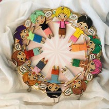 해피해피 걱정인형10개 세트(우드인형 남자5개 ＋ 여자5개 ＋ 군번줄 10개 ＋실10개)