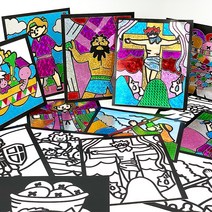 바이블 포일아트 9종 달란트 선물 만들기미술재료 집콕놀이 6105, 8.예수님의십자가, 8.예수님의십자가