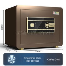 소형금고 불에안타는금고 비밀공간 디지털 안전 BGX-25 암호 도난 방지 지문 보이지 않는 사무실 보석 잠금 알람 캐비닛, [02] Coffe Fingerprint