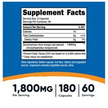 [2병묶음]뉴트리코스트 Glucomannan 글루코만난 1800mg 180캡슐, 2개, 180정