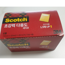 쓰리엠 스카치 초강력 다용도 테이프 12mm x 20m 디스펜서 2p + 리필 4p 세트, 1세트, 투명