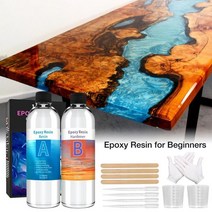 에폭시 에폭시 수지 및 경화제 키트 8oz 크리스탈 클리어 캐스트 세트 황변 방지 초보자용 Diy 액세서, 한개옵션0