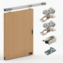 슬라이딩도어 행거 포켓 도어 미닫이문 4륜롤러 로라 호차 슬라이딩레일, 벽면형 레일4M(레일단품), 1개