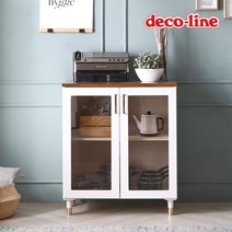 [데코라인] 코넬 르네 800 골드 진열장 유리 장식장 DGJ045, 색상:아이보리 / 상판 색상:멀바우