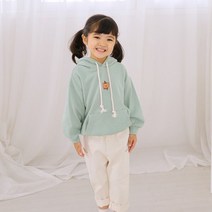 가족티 패밀리룩 돌촬영 민트 베어 후드 남여공용 긴팔 후드티