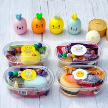 어린이집 생일선물 답례품 말랑이 구디백 간식 5종 세트 영어 유치원 크리스마스 학원 단체 영유 초등학생 친구 졸업 입학 수료 할로윈 몰랑이 교회 학교 장난감 과자 포장, 1. 당근 말랑이, 4. 무지개생일