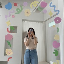 거울 유리 창문 스티커 1+1 유리창 리무버블 윈도우 감성, 바다_플라워