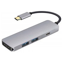 이츠굿텐 4in1 USB C타입 멀티 허브 USB3.0 HDMI 미러링, 실버
