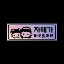 아기가타고있어요 자석 스티커 홀로그램 LMCM-039 자매
