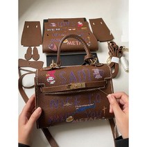 가죽 가방 손잡이 diy 공예 테이프 키트 만들기 인조 원단 뜨개실 루피실, C