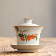 전통 찻잔 보이차 말차 다완 정호 개완 막사발 찾잔 160ML 레트로 손그림 도자기