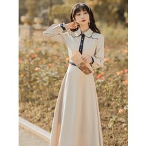 가을 프랑스 복고풍 원피스 경성 레트로 드레스